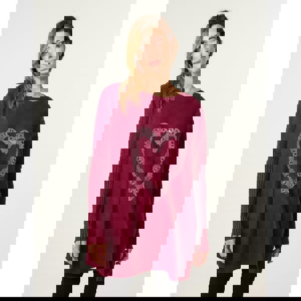 Blue Vanilla Heart Diamante Oversized Jumper