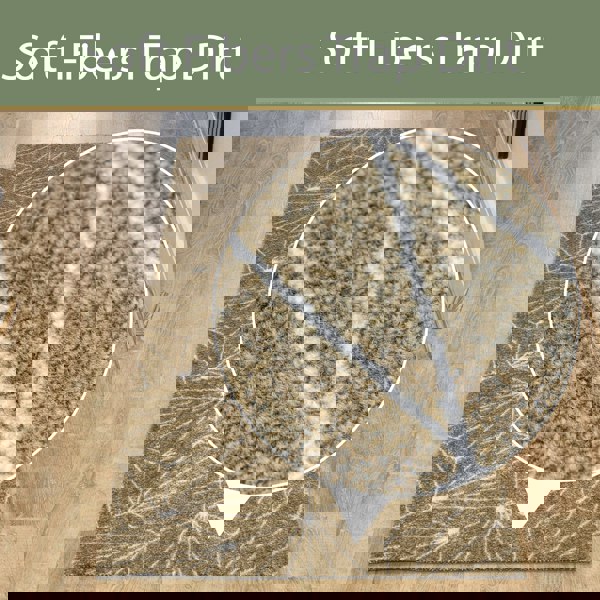 JVL Mega Mat Machine Washable Entrance Runner and Doormat Set, Brown Geo