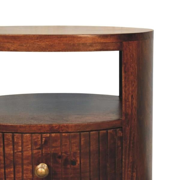 Artisan Furniture Solid Wood Bordeaux Bedside, 1 Drawer & 2 Open Slots, Brown