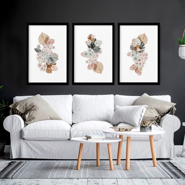 Botanicals artwork | set of 3 wall art prints