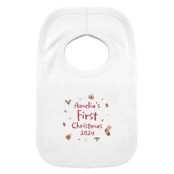 Personalised Memento Company Personalised First Christmas Bib