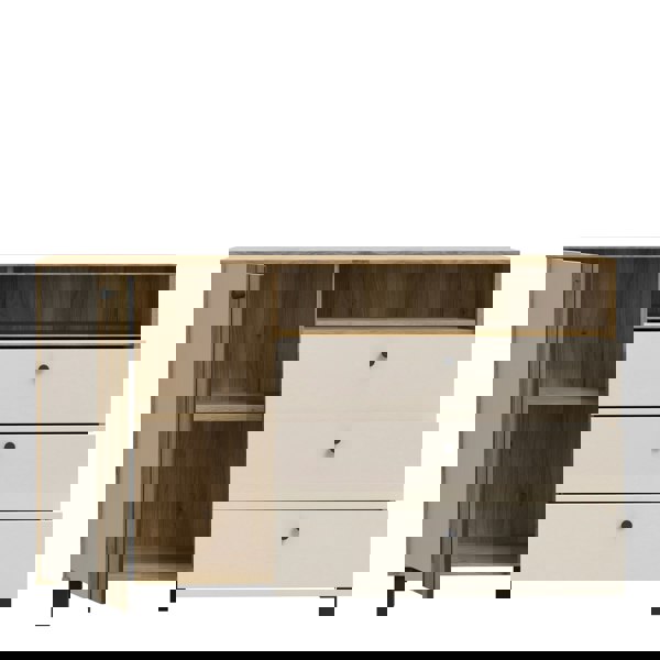 Furniture To Go Grafton 1 Door 3 Drawer Chest In Cream and Oak