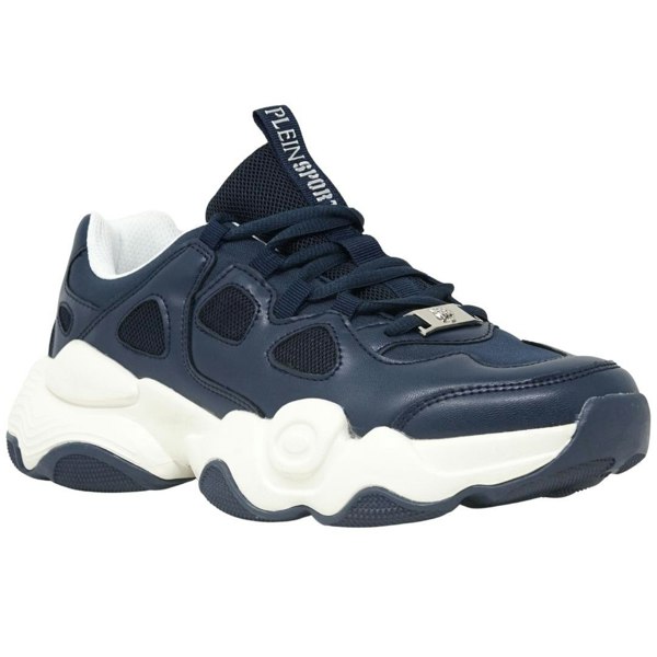 Plein Sport Brand Logo Tag Men's Sneakers - Navy Blue 