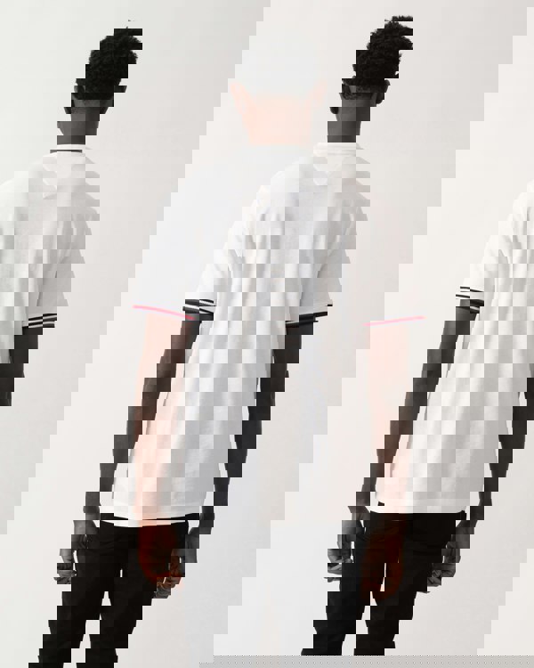 Tommy Hilfiger Global Strip Cuff Mens T-Shirt - White - CHO - Designer Mens T-Shirts & Tops