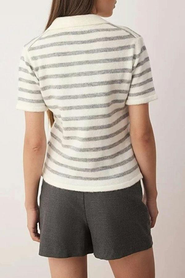WOVCOR Soft Textured Striped Knit Sweater