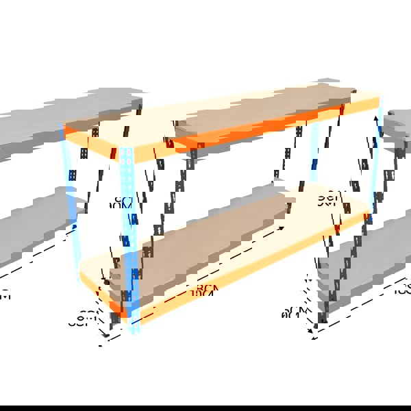 Monster Racking S-Rax 2 Tier Workbench - 180cm x 60cm x 90cm