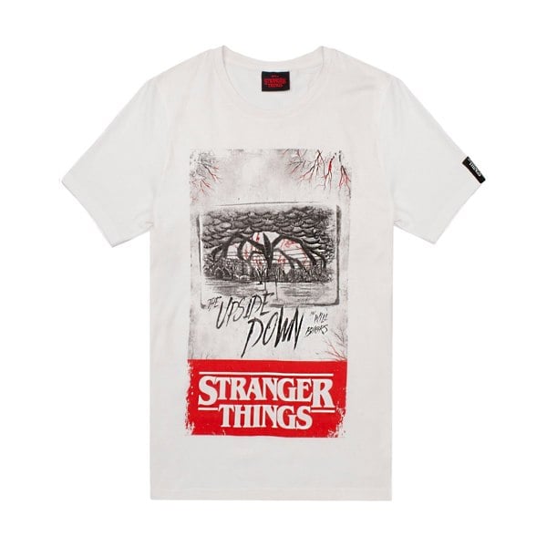 Stranger Things Mens Upside Down T-Shirt - White