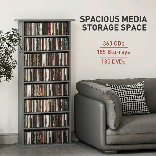 Wyld Haus Wood Grey CD Storage Unit With 360 Disc Capacity
