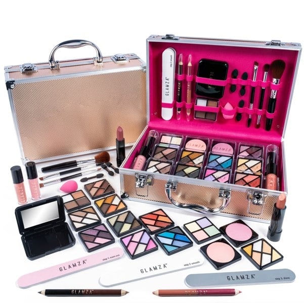 Glamza 84 Piece Hot to Handle Vegan Friendly Premium Makeup Kit Vanity Case