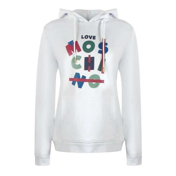 Moschino Love Moschino Jumble Logo White Hoodie