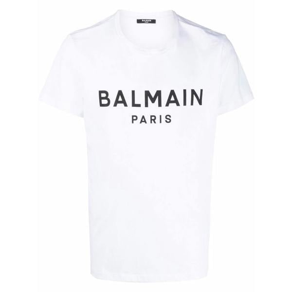 Balmain Print Logo T-Shirt   in  White
