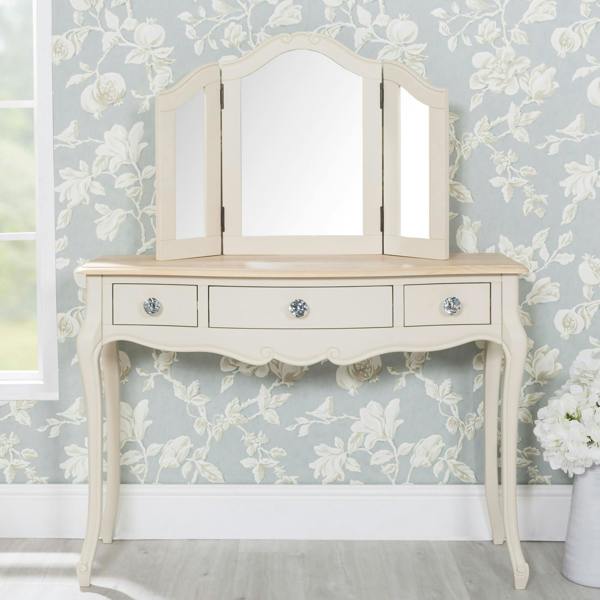 Statement Furniture Juliette French Dressing Table with Drawers and Crystal Handles