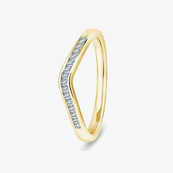 T. H. Baker 9Ct Yellow Gold Dipped Diamond Ring WAV-240-020-012-9Y L