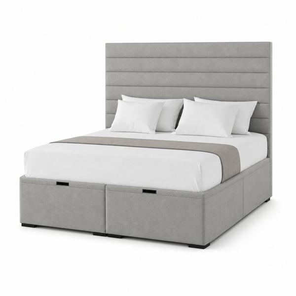 Great British Beds Karina Divan Ottoman Bed - Silver Plush