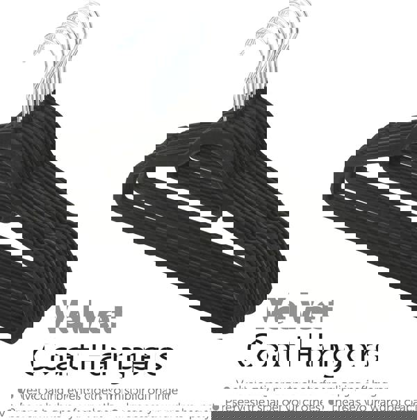 KAV Velvet Coat Hangers – Non-Slip Slim Clothes Hangers For Coats, Dresses With 360° Rotating Hook - Space-Saving Design For Wardrobe Organization