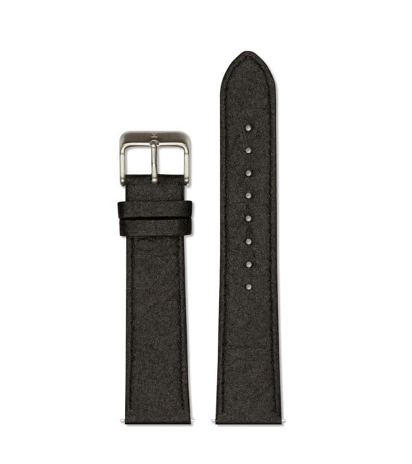 Votch Piñatex Black with brushed silver buckle | 20mm