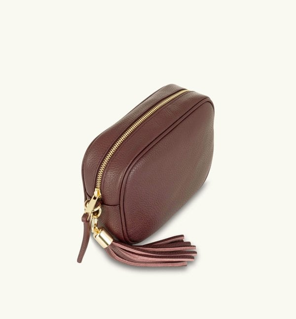 Apatchy London The Tassel Leather Crossbody Bag - Port