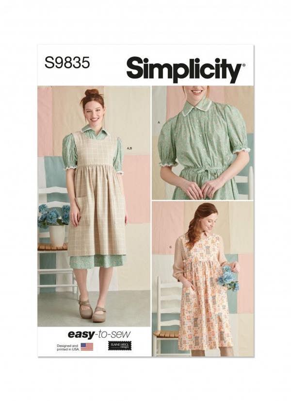 Simplicity Sewing Pattern 9835, Dresses, Pinafores, Aprons for Women, A (XS-S-M-L-XL) - Easy