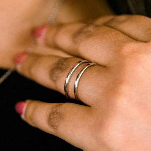 Double Band Thin Rings For Women