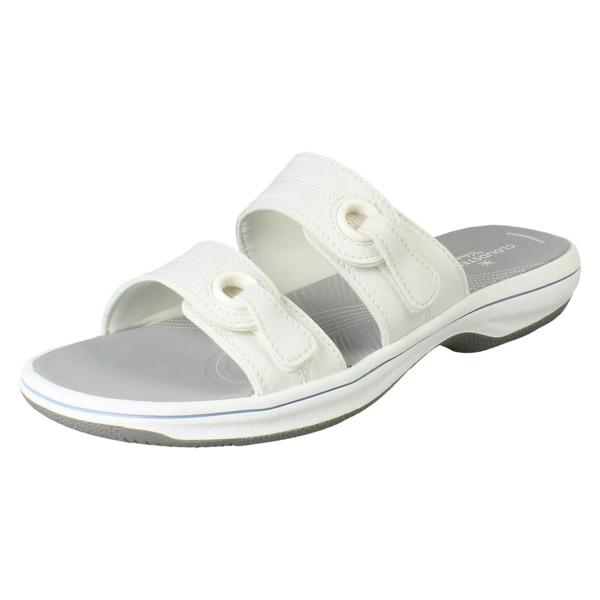 Clarks Ladies Clarks Dual Strap Sandals Brinkley Maye - White