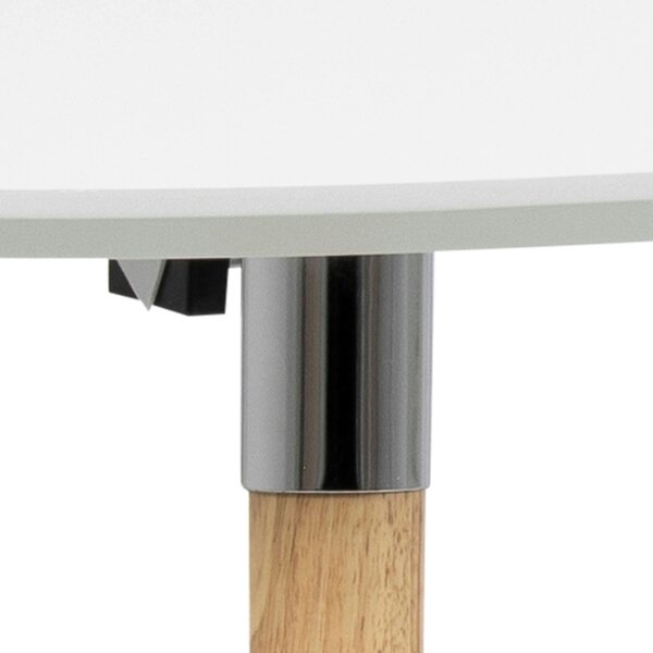 Wyld Haus Honeybrook White and Natural Oak Wood Oval Dining Table