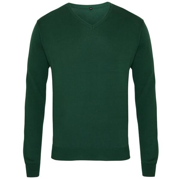 Premier Mens V-Neck Knitted Sweater - Bottle