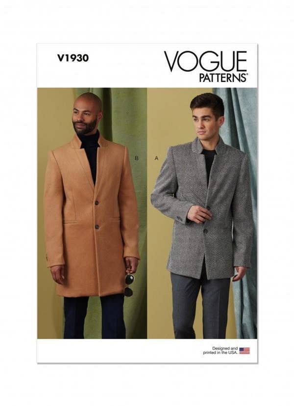 Vogue Sewing Pattern 1930, Coats for Men, MUU (34-36-38-40) - Advanced