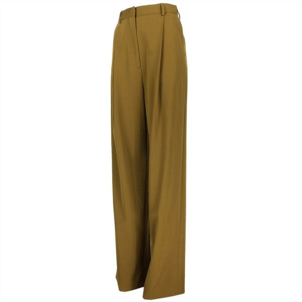 Paul Smith wide leg trousers in a burnt ochre tone twill wool fabric