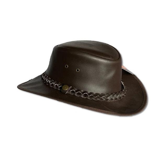 Brown Leather Aussie Style Hat