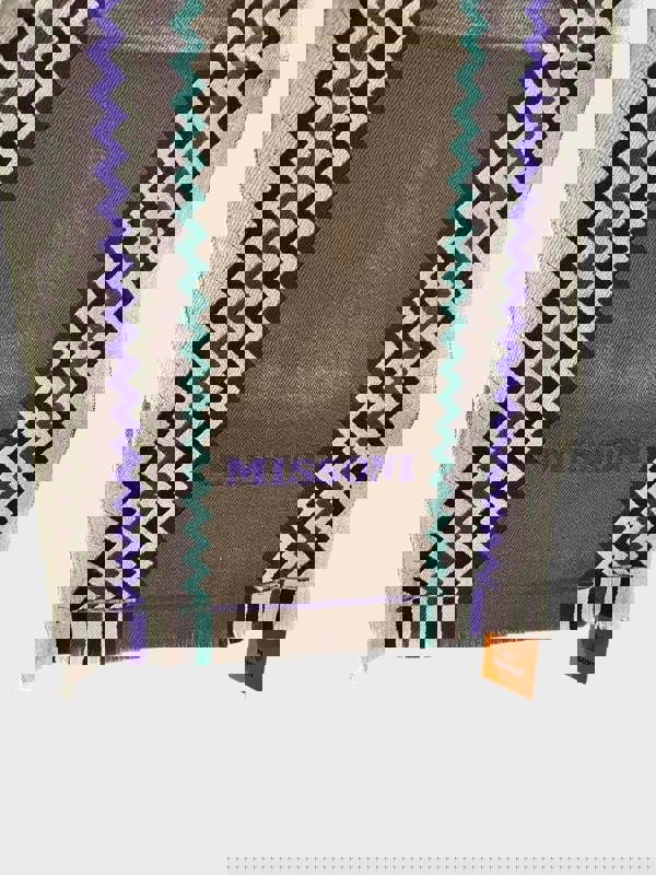 Missoni ZigZag Logo Scarf Grey Purple