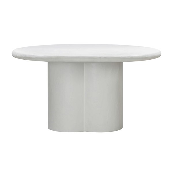 Furniture Edit Elika White Faux Plaster Round Dining Table Indoor Or Outdoor