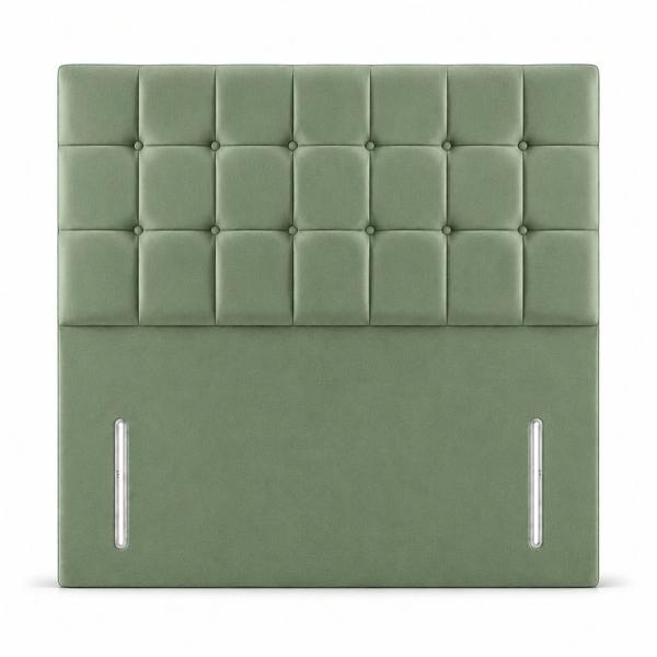 Great British Beds Cube Headboard - Green Plush