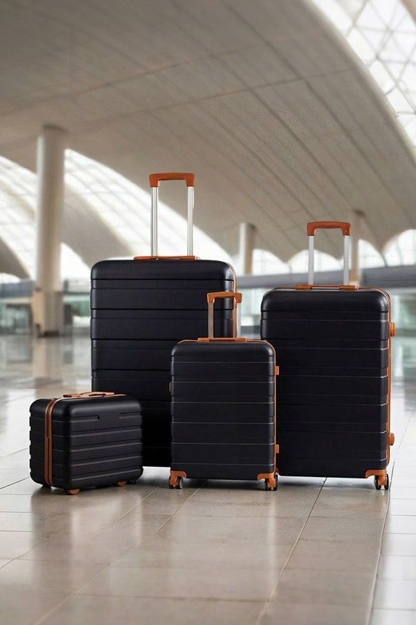 Living and Home 4PCS Color-Block Lockable Travel Suitcase Set