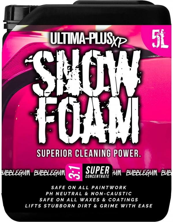 Ultima Plus XP Ultima-Plus XP Snow Foam Car Shampoo pH Neutral Wash - Super Thick Foam Pre-Wash - Bubblegum Fragrance 5L