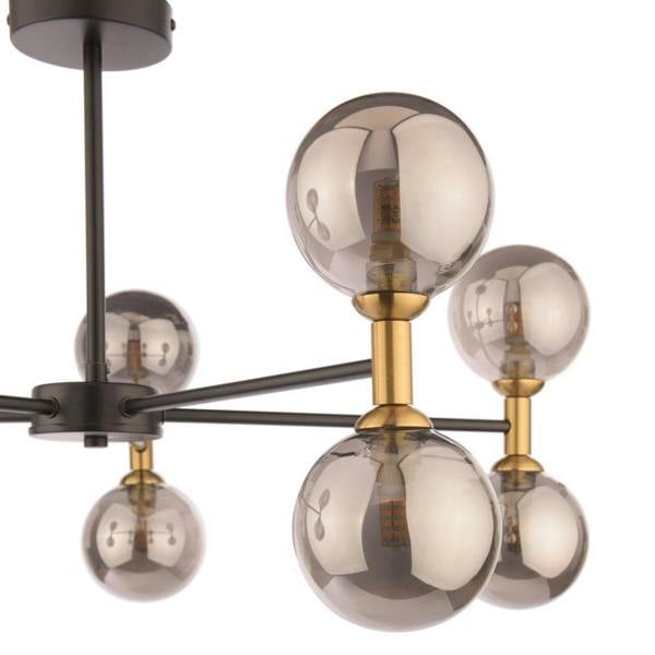 Pagazzi Lighting Loxley 10 Light Black & Gold Semi Flush Ceiling Light