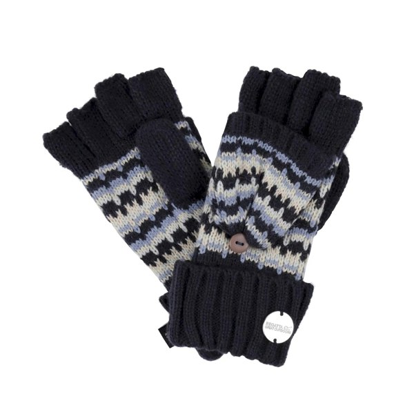 Regatta Childrens/Kids Baneberry Knitted Fingerless Gloves - Navy