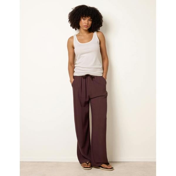 Blue Vanilla Linen-Blend Drawstring Trousers