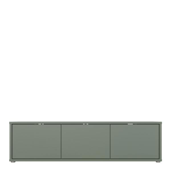 Furniture To Go Alice Springs Wide TV Cabinet with 3 Doors Push-to-Open in Sage Green