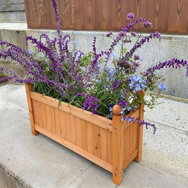 Gr8 Garden Brown Wooden Rectangular Garden Planter Box 60cm Raised Flower Trough