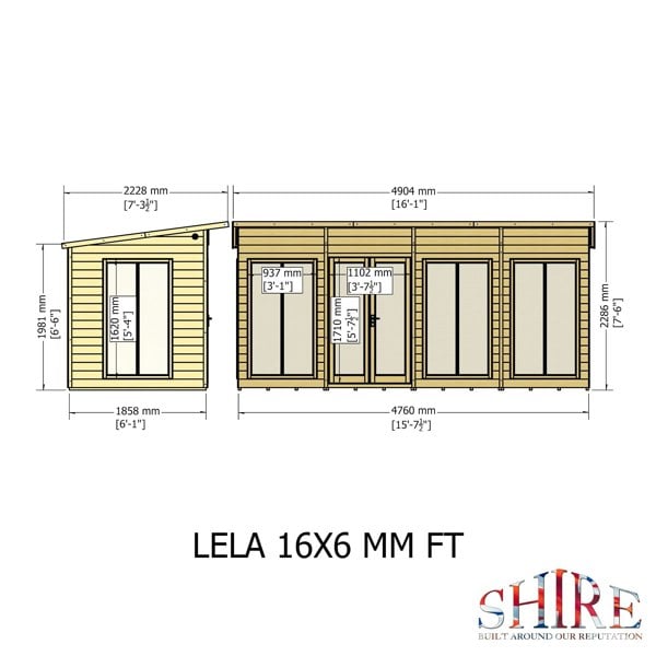 Shire Lela 16x6 Summerhouse - Best Shed
