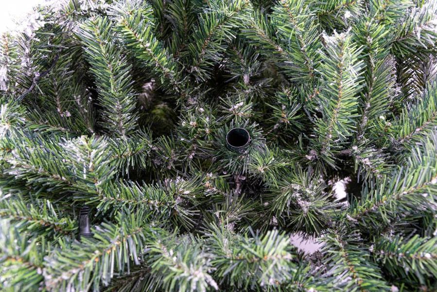 6ft and 8ft Pre-Lit Snow-Flocked Artificial Christmas Trees with Cool White LED Lights image 4