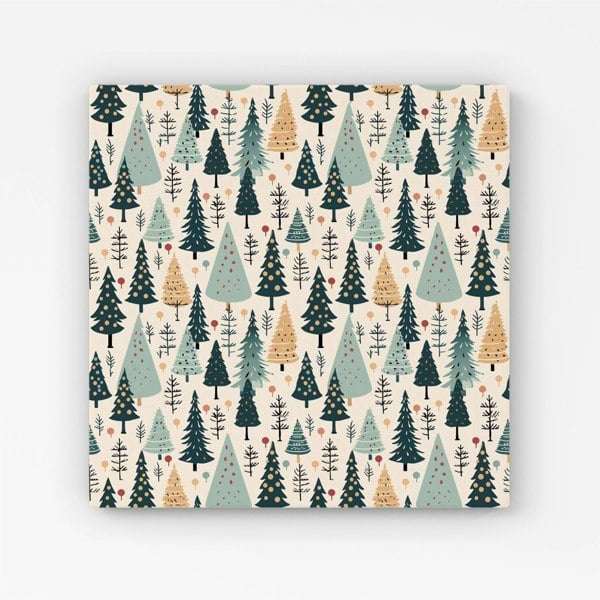 Warren Reed Boho Inspired Christmas Tree Pattern Canvas