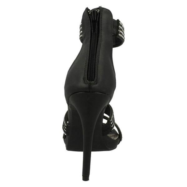 Anne Michelle Ladies Anne Michelle Strapy Zip Up Heeled Party Shoes