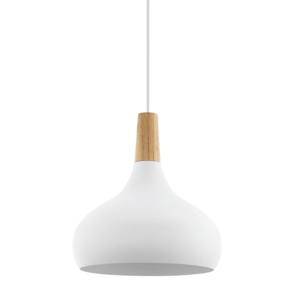 EGLO Sabinar Metal/Wood Single Pendant Light