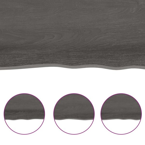 Berkfield Table Top Dark Grey 60x50x2 cm Treated Solid Wood Oak