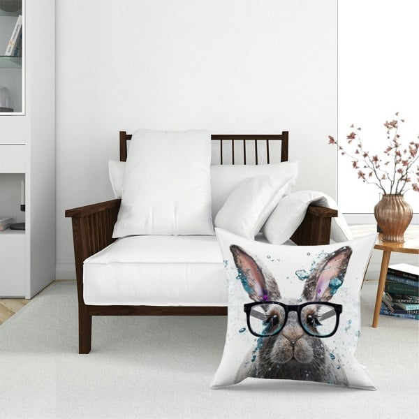 Warren Reed Rabbit Splashart Floor Cushion