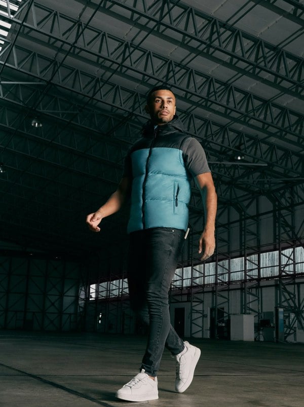 Crosshatch Chemerley Hooded Gilet Turquoise