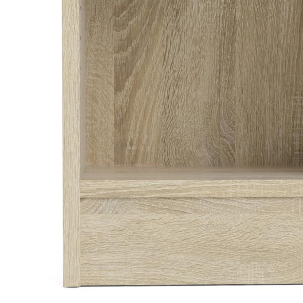 Furniture To Go Basic Low Narrow Display Cabinet In Oak (2 Shelves) with Glass White Door