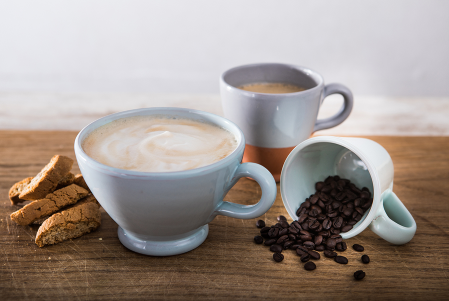 Verano Spanish Ceramics Rustic Pastel - Set of 2 or 4 Breakfast Cups (Half Dipped)
