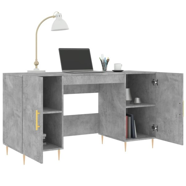 Berkfield Desk Concrete Grey 140x50x75 cm Engineered Wood